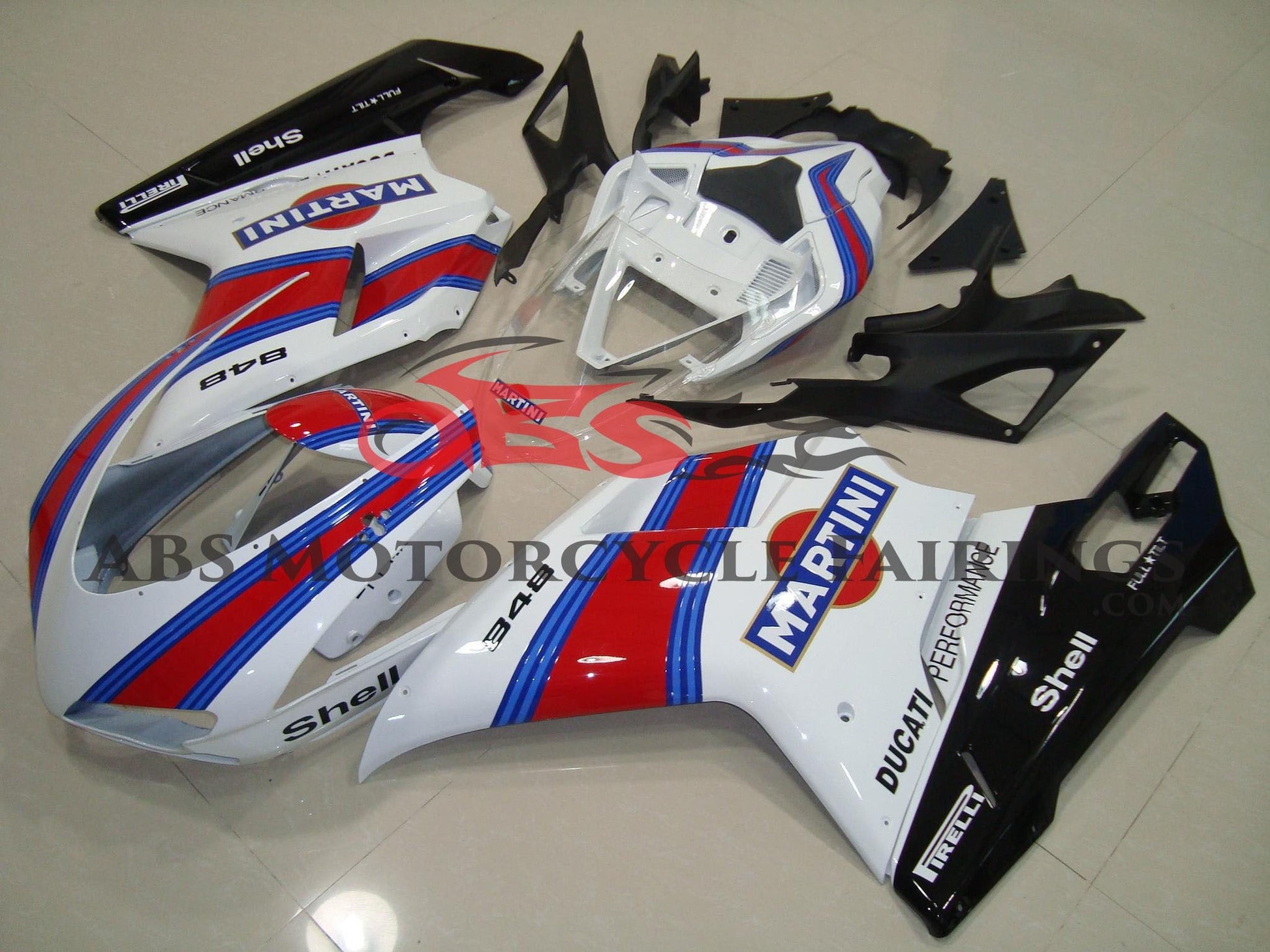 Ducati 1098 Fairing Panels (2007-2014) White, Red, Blue Martini at KingsMotorcycleFairings.com