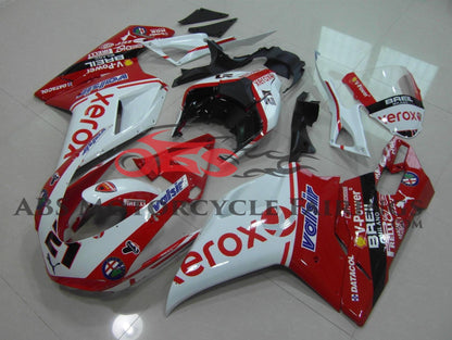 Ducati 1098 Fairings (2007-2012) Red, White Xerox #21 at KingsMotorcycleFairings.com