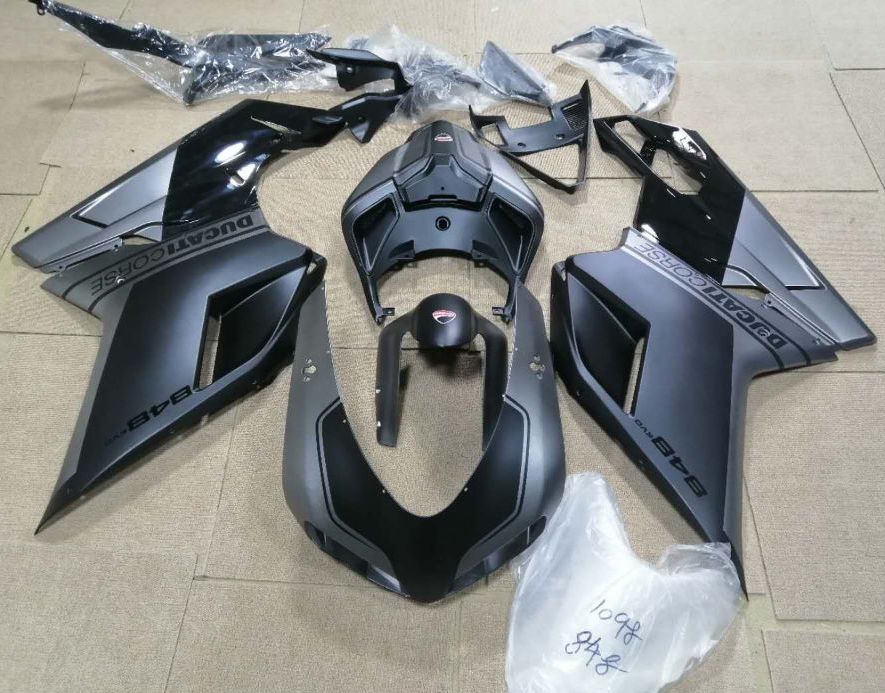 Ducati 1098 Fairings (2007-2014) Matte Black, Gray at KingsMotorcycleFairings.com