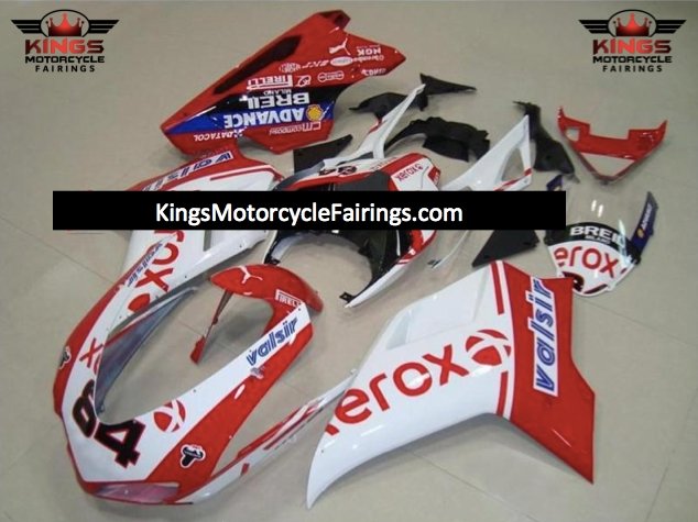 Ducati 1198 Fairings  (2007-2012) Red, White XEROX #84 from KingsMotorcycleFairings.com
