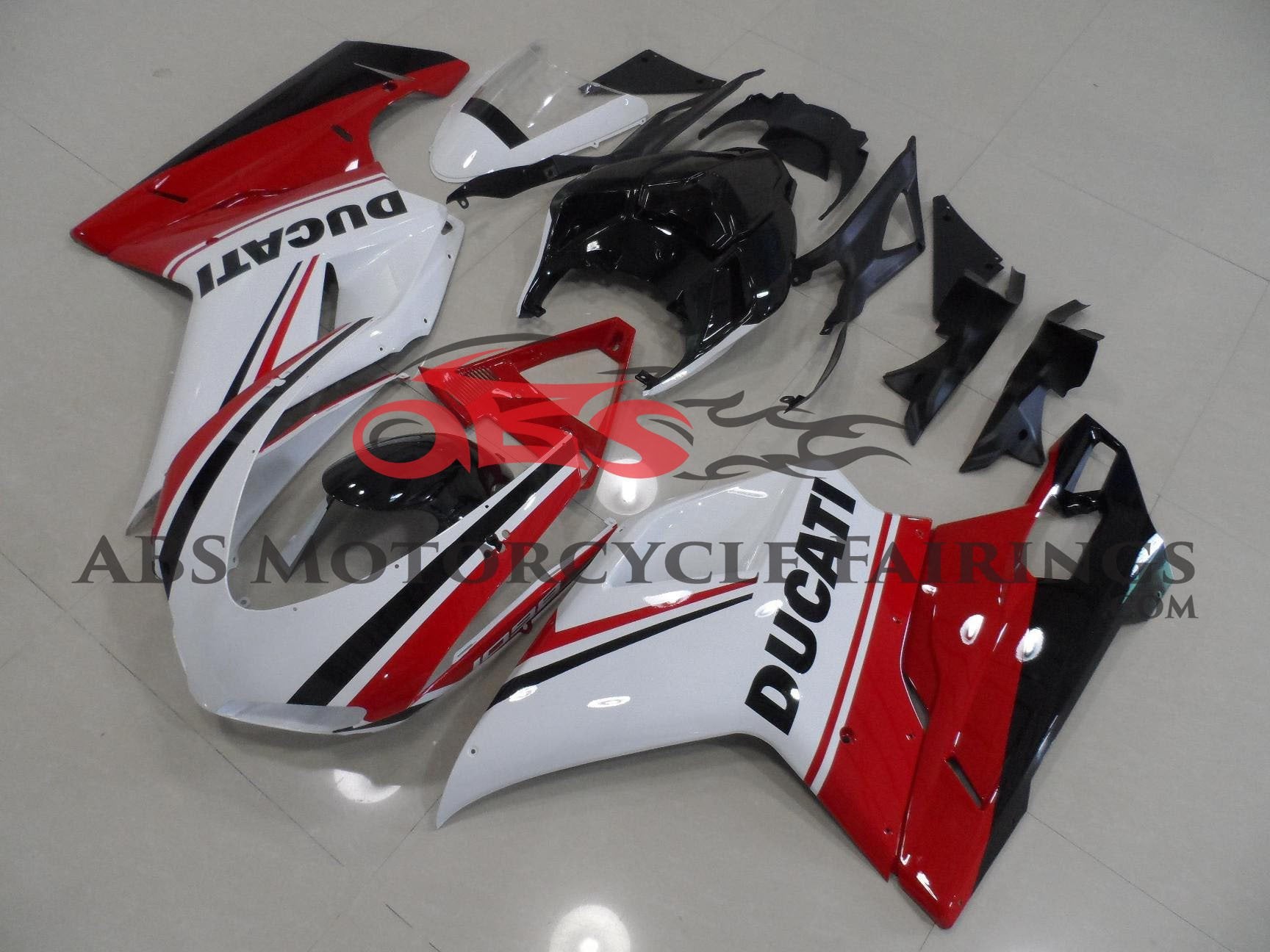 Ducati 848 Fairings (2007-2014) White, Red, Black Tricolor from KingsMotorcycleFairings.com
