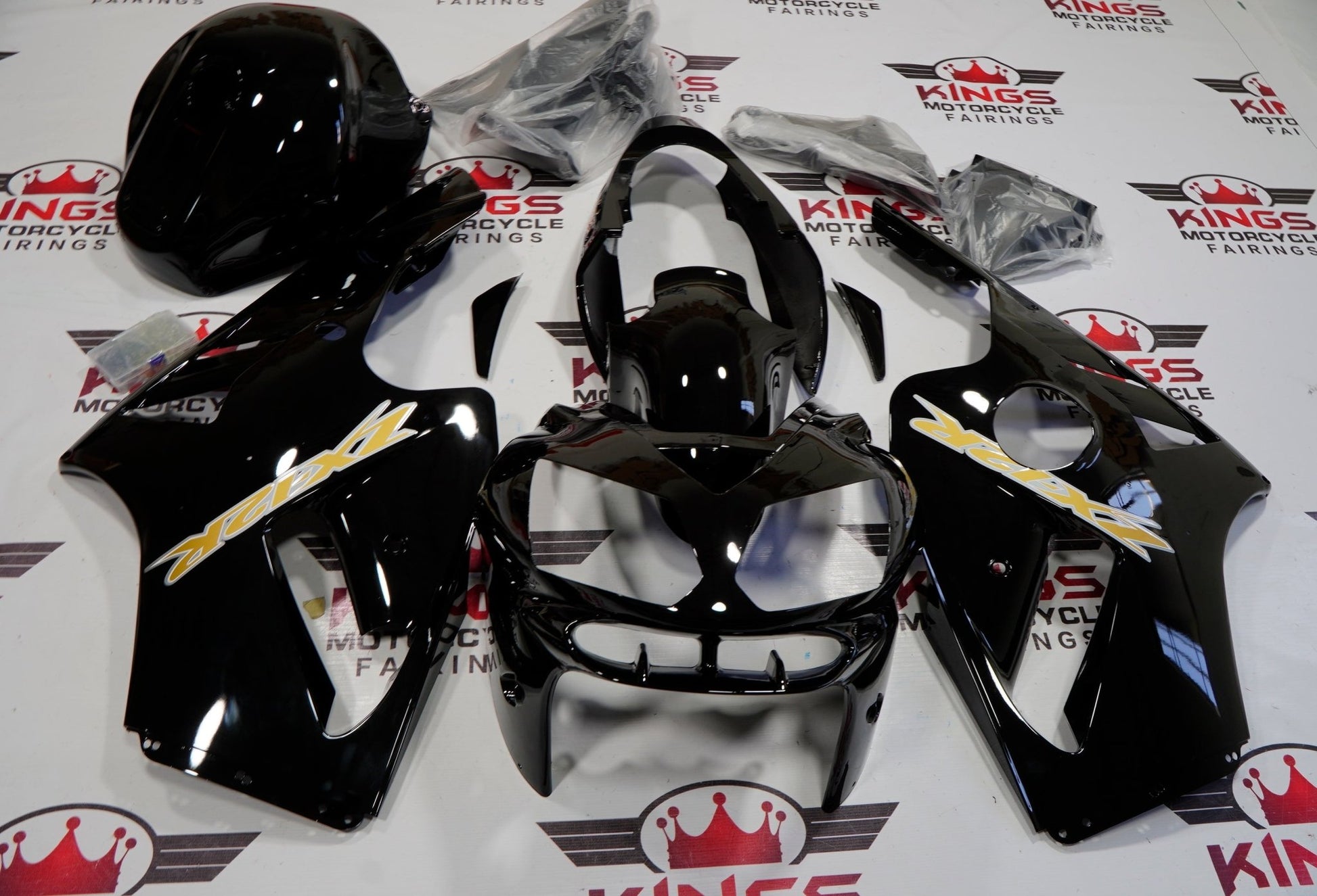 Kawasaki Ninja ZX12R Fairings (2002-2006) Black, Gold at KingsMotorcycleFairings.com