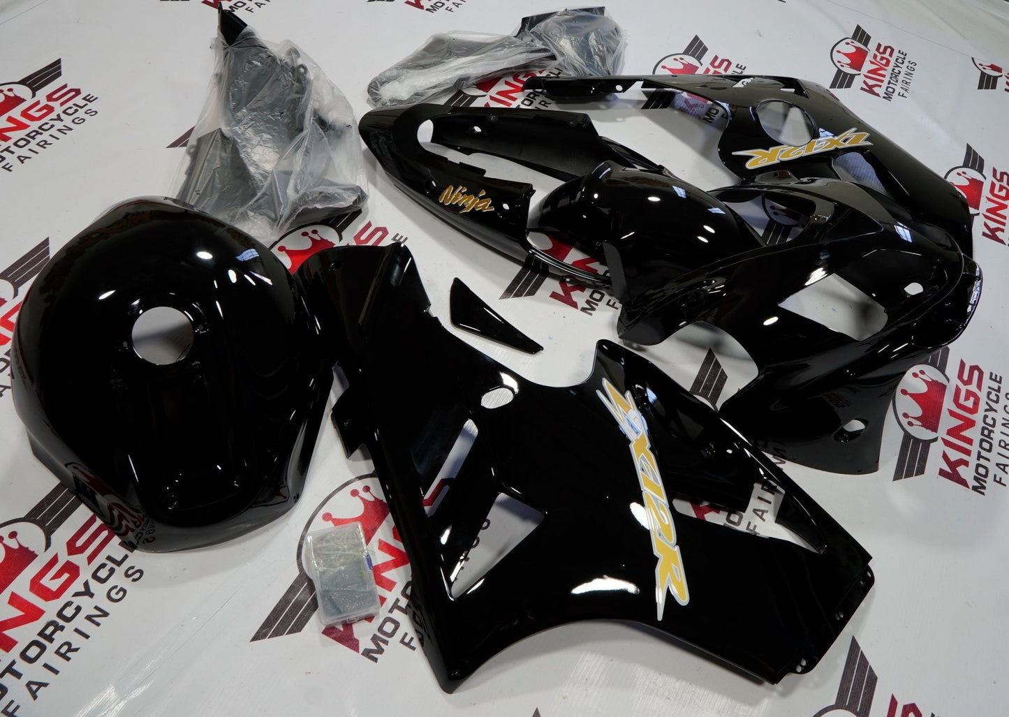 Kawasaki Ninja ZX12R Fairings (2002-2006) Black, Gold at KingsMotorcycleFairings.com