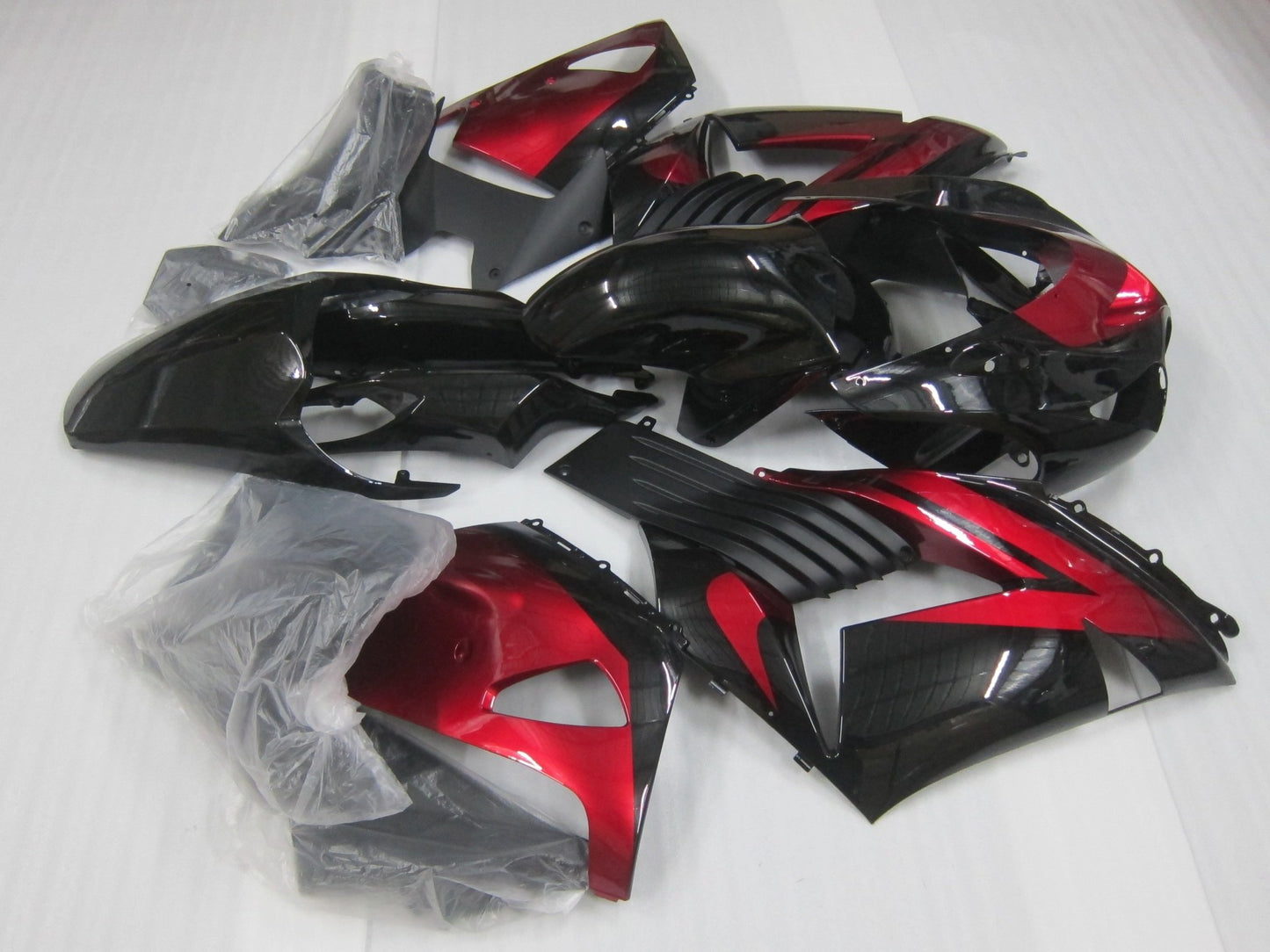 Fairing kit for a Kawasaki Ninja ZX14R (2006-2011) Black & Red at KingsMotorcycleFairings.com