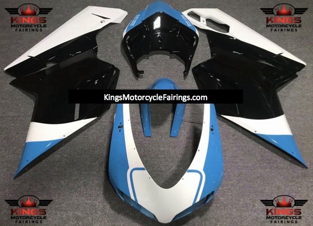 Ducati 1198 (2007-2012) Light Blue, White & Black Fairings