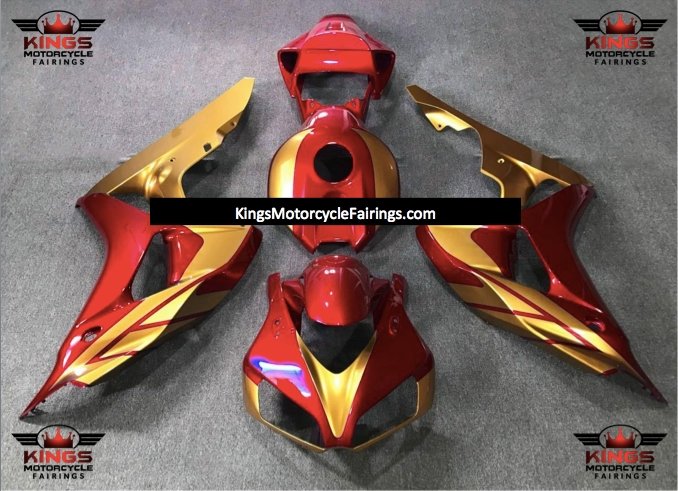 Gold and Red Fairing Kit for a 2006 & 2007 Honda CBR1000RR motorcycle