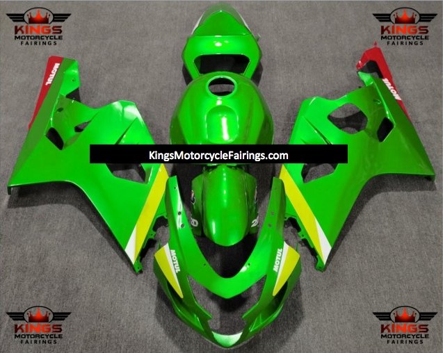 Green Motul Fairing Kit for a 2004 & 2005 Suzuki GSX-R750 motorcycle