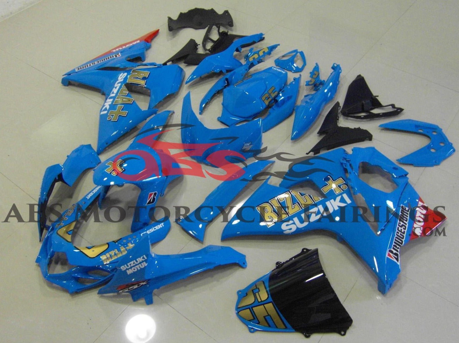 Suzuki GSXR1000 (2009-2016) Light Blue & Gold Rizla Fairings