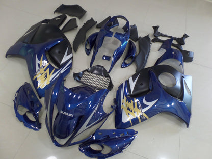 Navy Blue, Matte Black, Gold and Silver Fairing Kit for a 2008, 2009, 2010, 2011, 2012, 2013, 2014, 2015, 2016, 2017, 2018 & 2019 Suzuki GSX-R1300 Hayabusa motorcycle