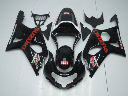 Black, Red and White Yoshimura Fairing Kit for a 2000, 2001, 2002 & 2003 Suzuki GSX-R600 motorcycle