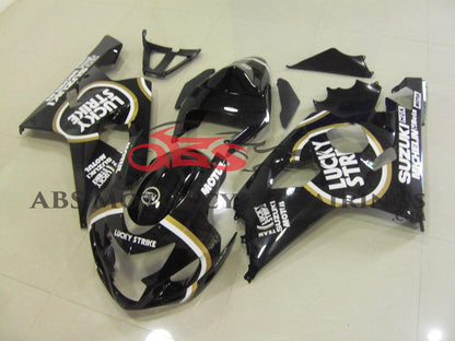 Black Lucky Strike Race Fairing Kit for a 2004 & 2005 Suzuki GSX-R600 motorcycle