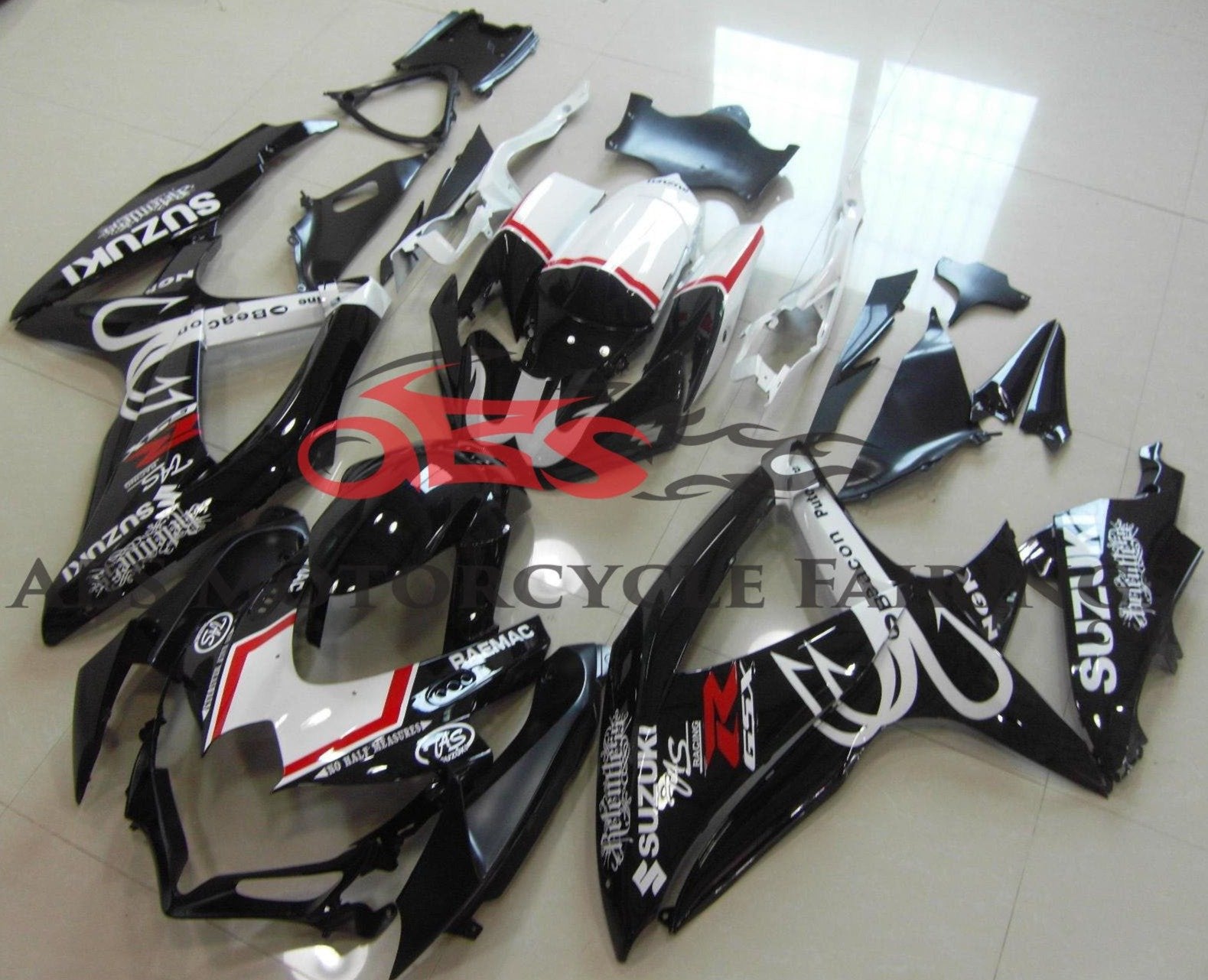 Suzuki GSXR750 (2008-2010) Black & White Beacon Fairings