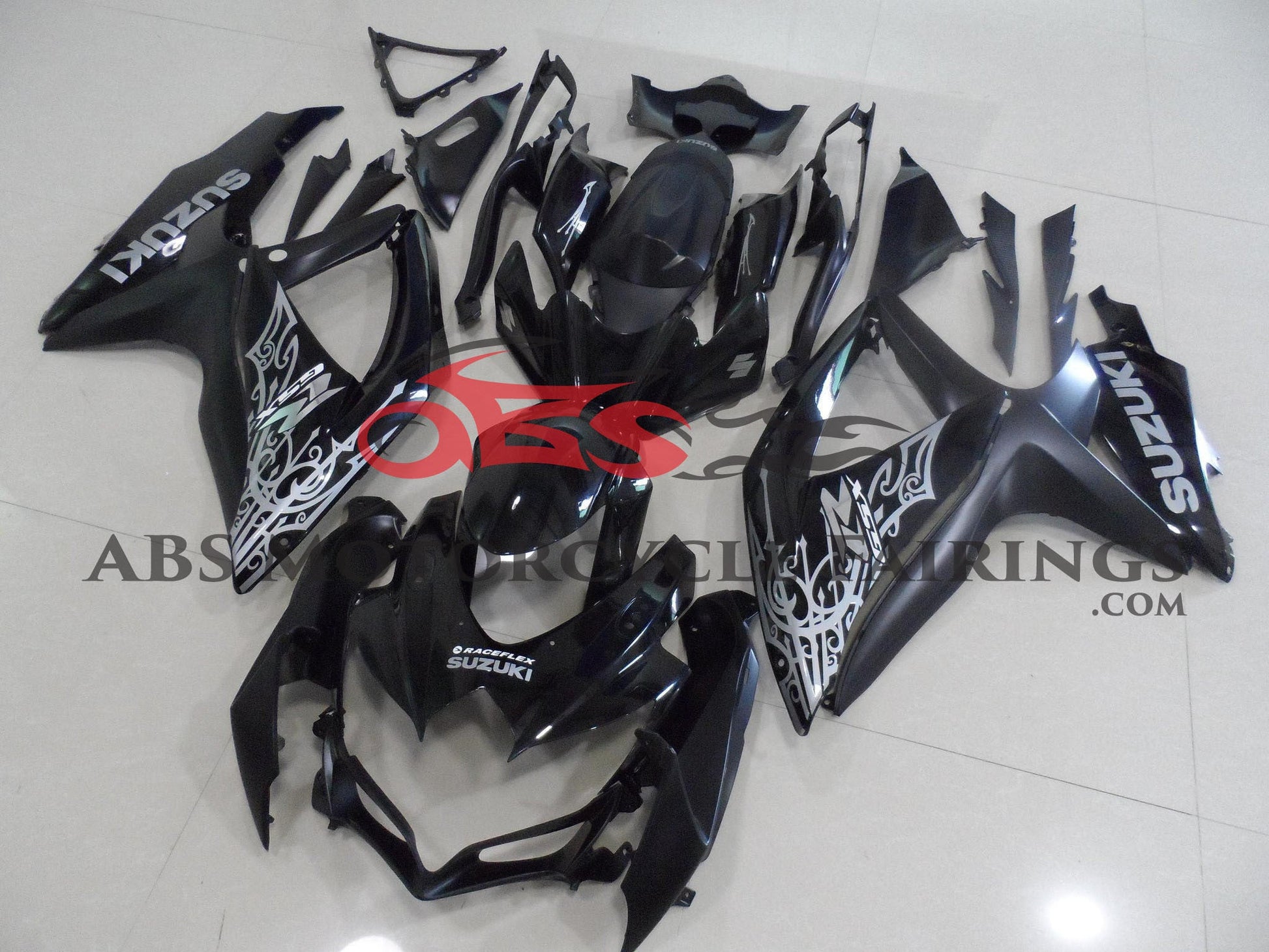 Suzuki GSXR750 (2008-2010) Black & Silver Tribal Fairings