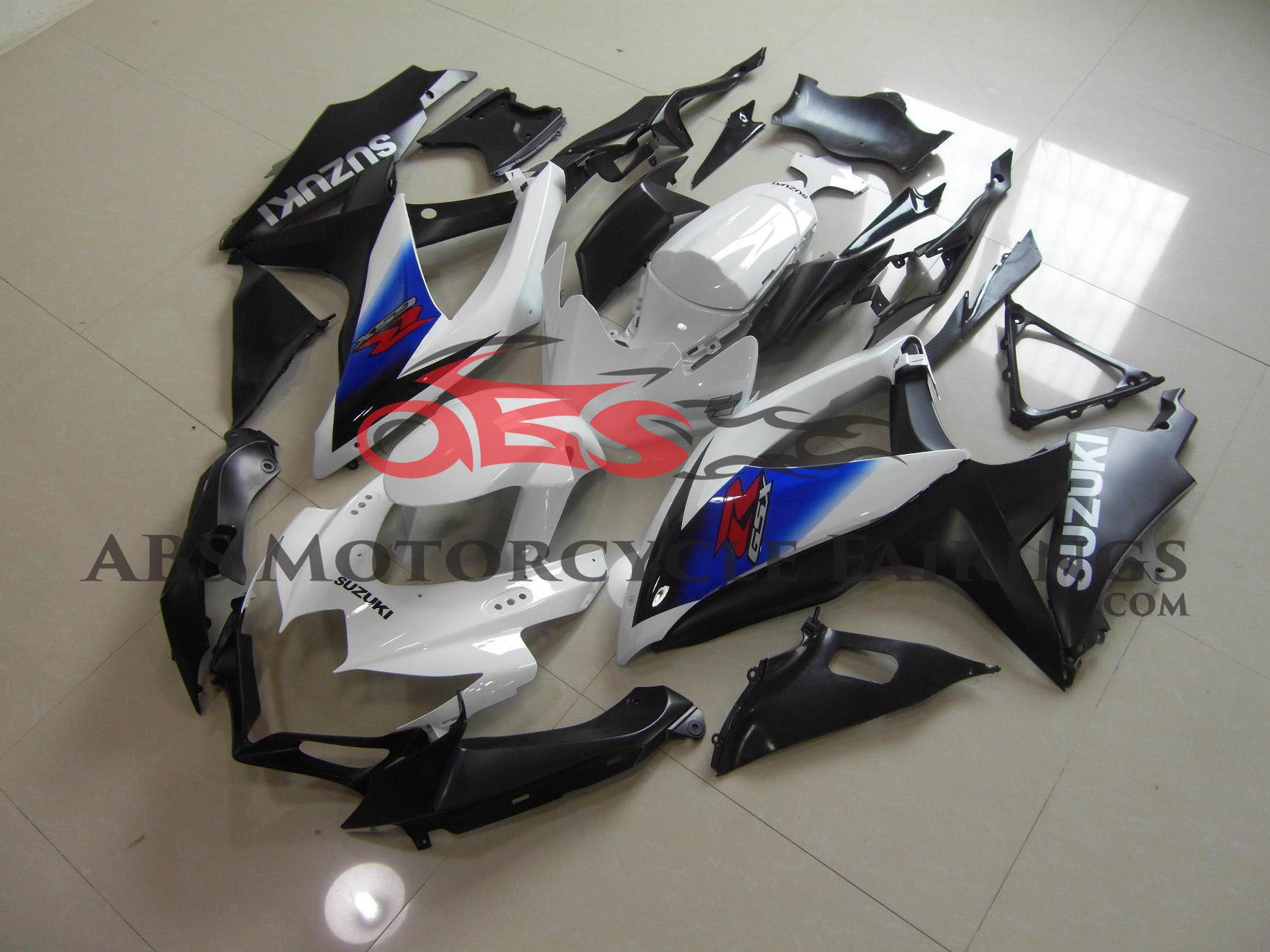 SUZUKI GSXR750 (2008-2010) White, Matte Black & Blue Fairings