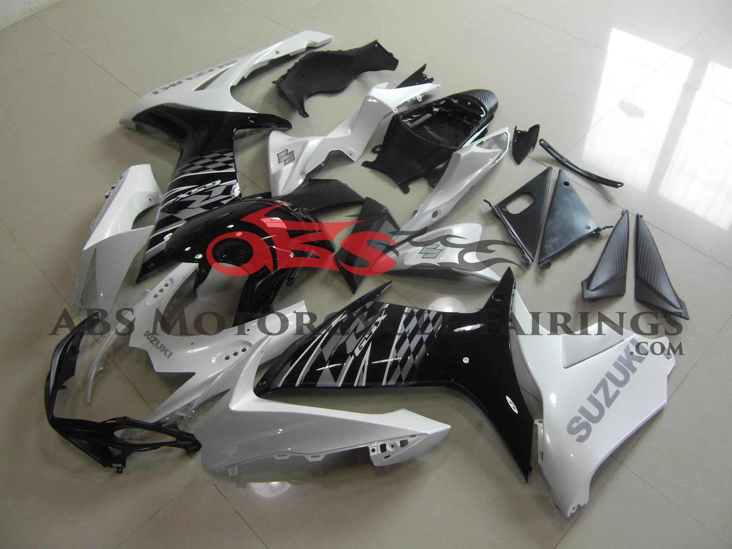 Suzuki GSXR600 (2011-2023) White, Black & Silver Fairings at KingsMotorcycleFairings.com