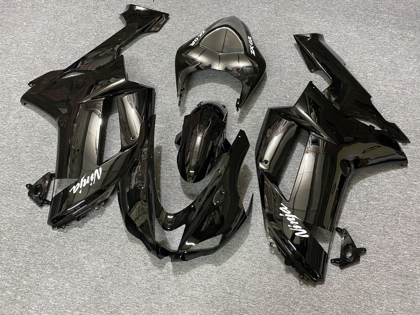 Black Fairing Kit for a 2007 & 2008 Kawasaki Ninja ZX-6R 636 motorcycle