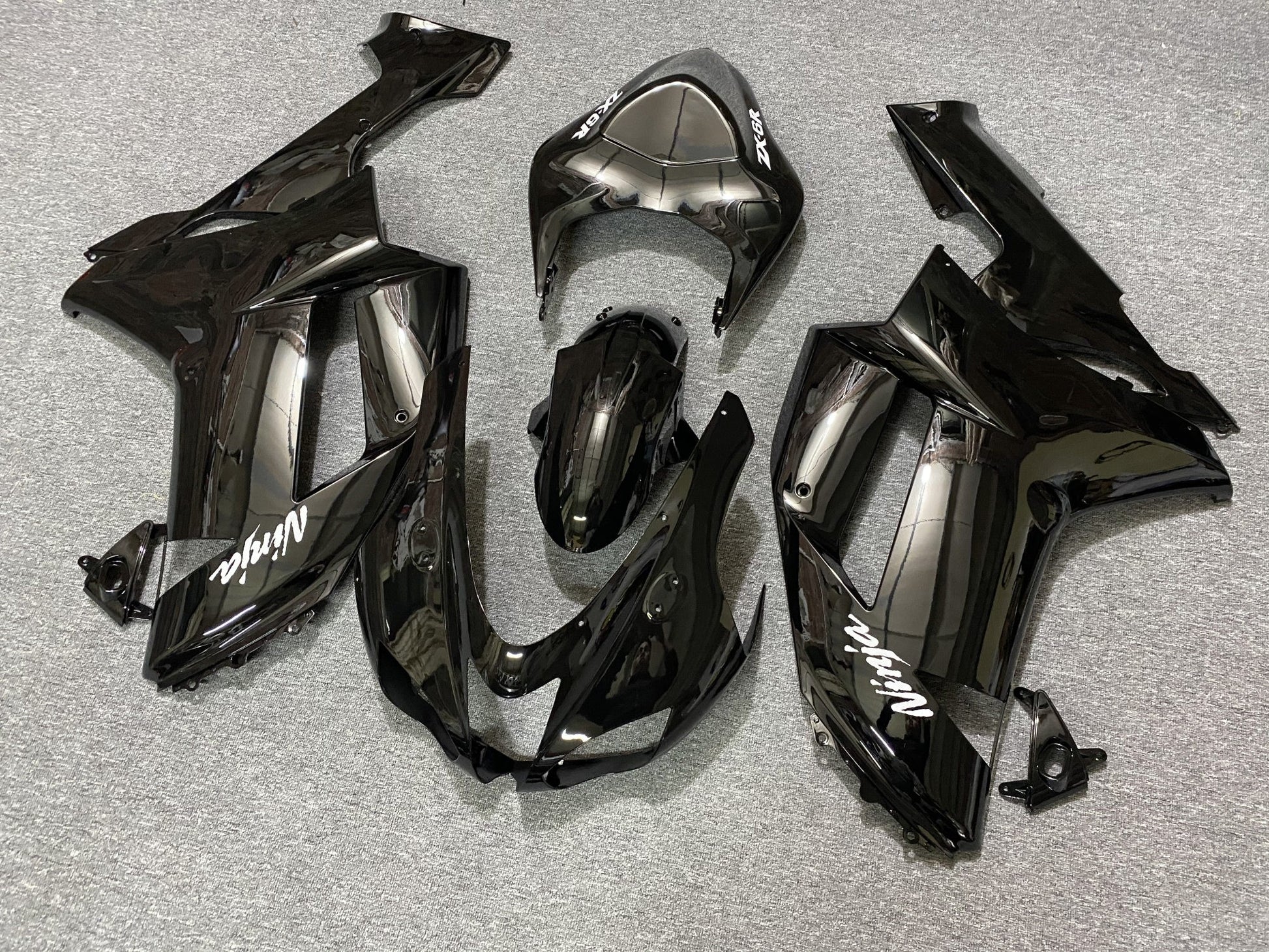Black Fairing Kit for a 2007 & 2008 Kawasaki Ninja ZX-6R 636 motorcycle