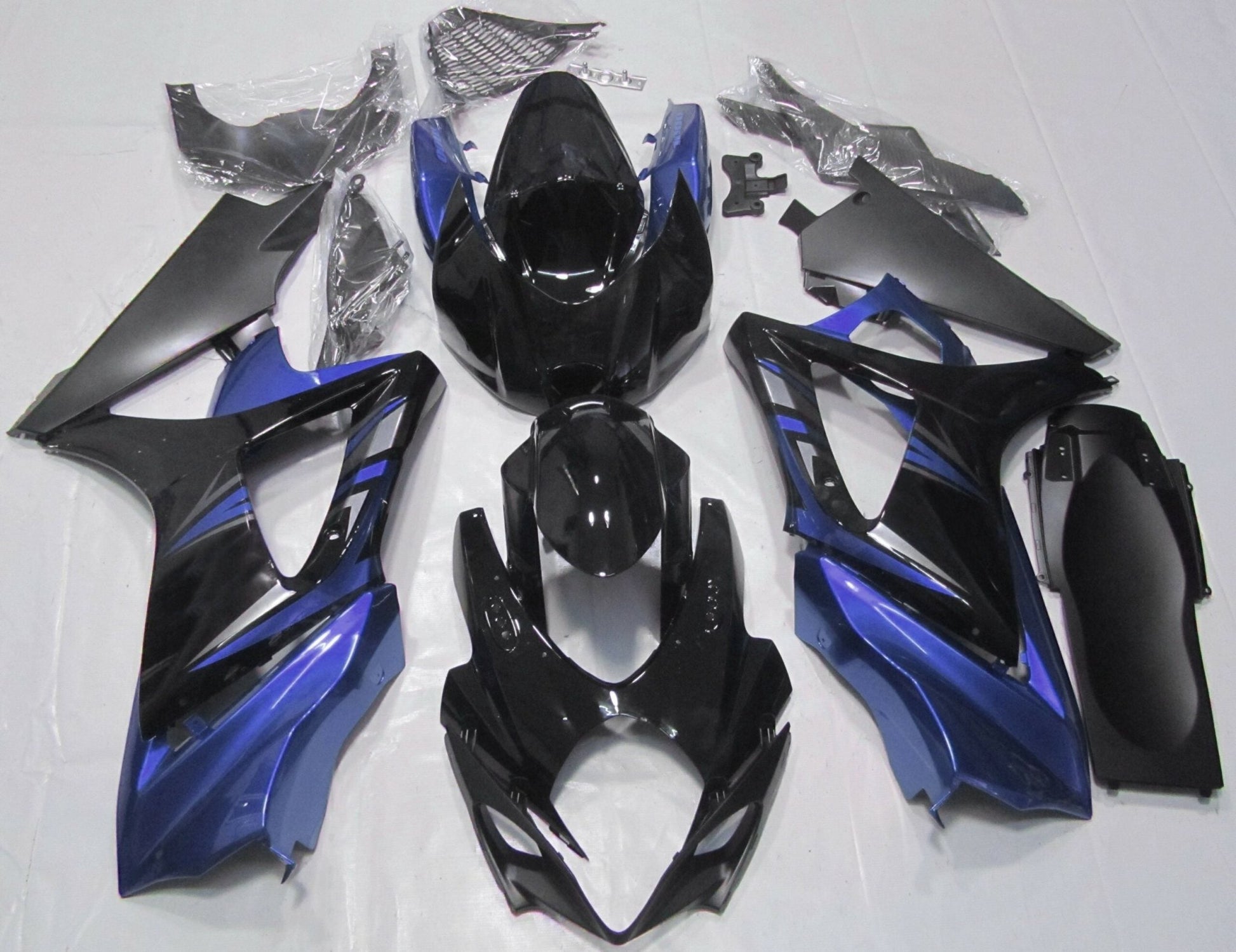Suzuki GSXR1000 (2007-2008) Black, Blue & Silver Fairings