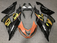 Matte Black, Matte Orange and Matte Yellow Fairing Kit for a 2013, 2014, 2015, 2016, 2017 & 2018 Kawasaki ZX-6R 636 motorcycle
