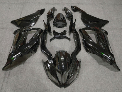 Black, White and Green Fairing Kit for a 2013, 2014, 2015, 2016, 2017 & 2018 Kawasaki ZX-6R 636 motorcycle