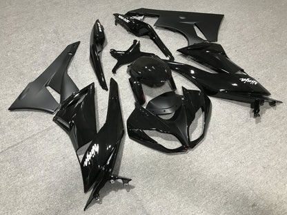 Black, Matte Black and White Fairing Kit for a 2007 & 2008 Kawasaki Ninja ZX-6R 636 motorcycle