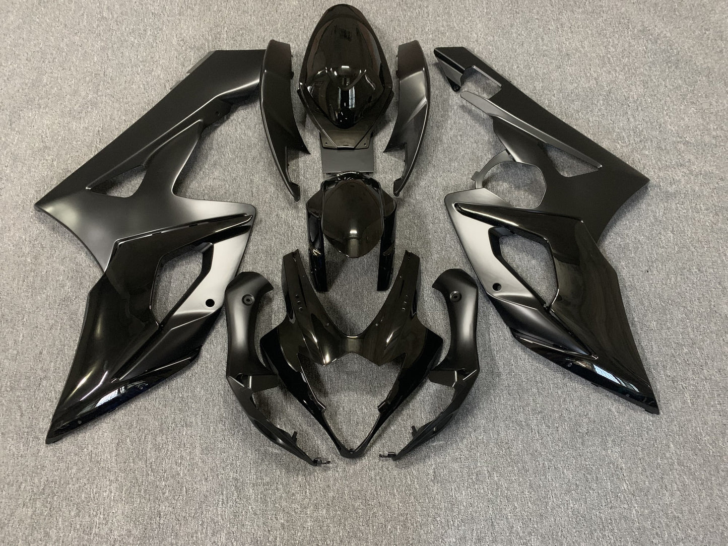 Gloss Black and Matte Black Fairing Kit for a 2005 & 2006 Suzuki GSX-R1000 motorcycle