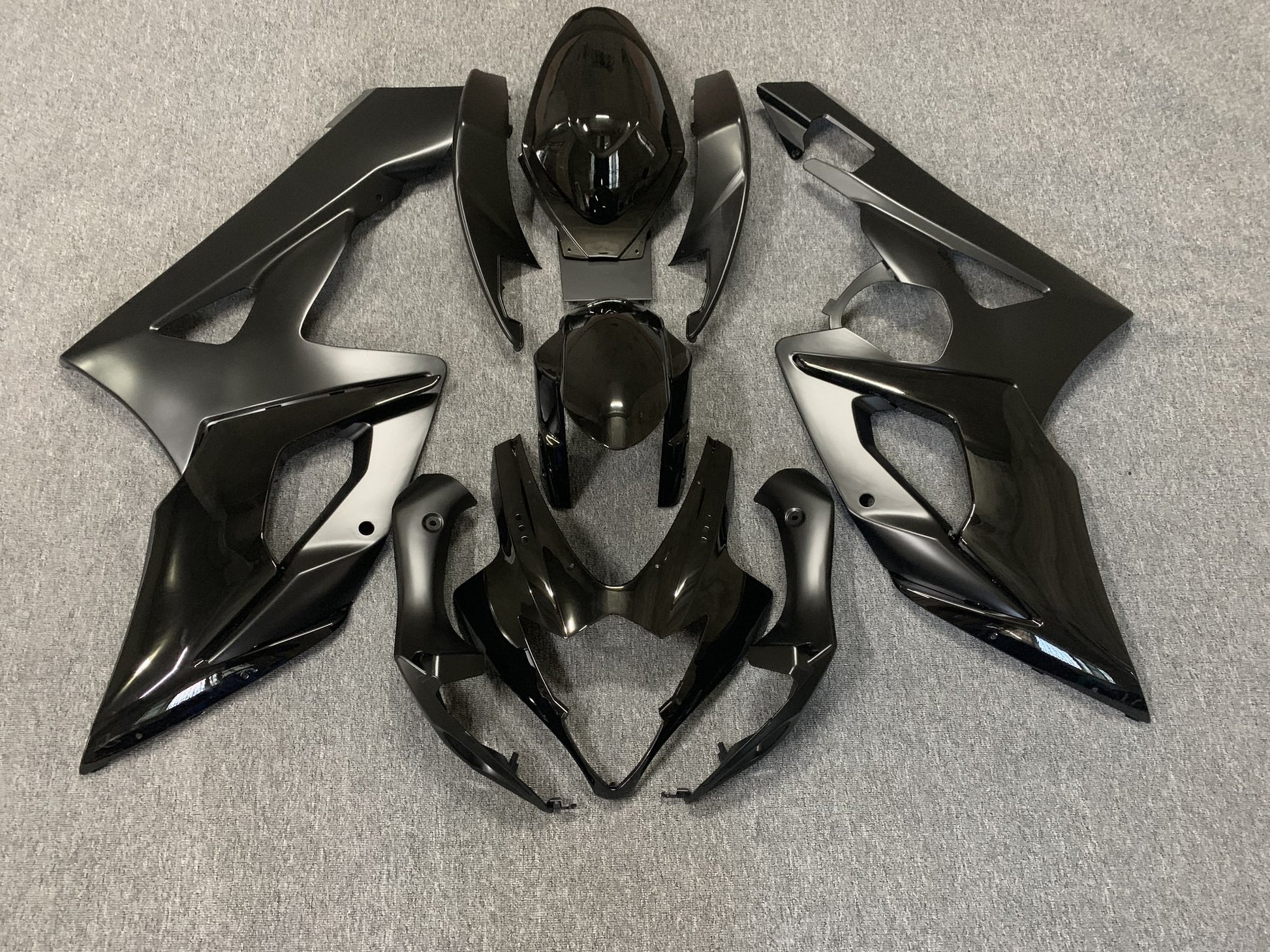 Gloss Black and Matte Black Fairing Kit for a 2005 & 2006 Suzuki GSX-R1000 motorcycle