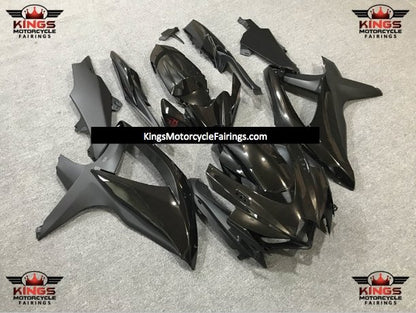 Matte Black and Gloss Black Fairing Kit for a 2008, 2009, & 2010 Suzuki GSX-R600 motorcycle