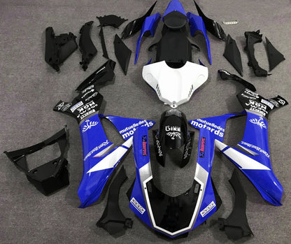 Blue, White, Black and Silver Fairing Kit for a 2015, 2016, 2017, 2018 & 2019 Yamaha YZF-R1 motorcycle