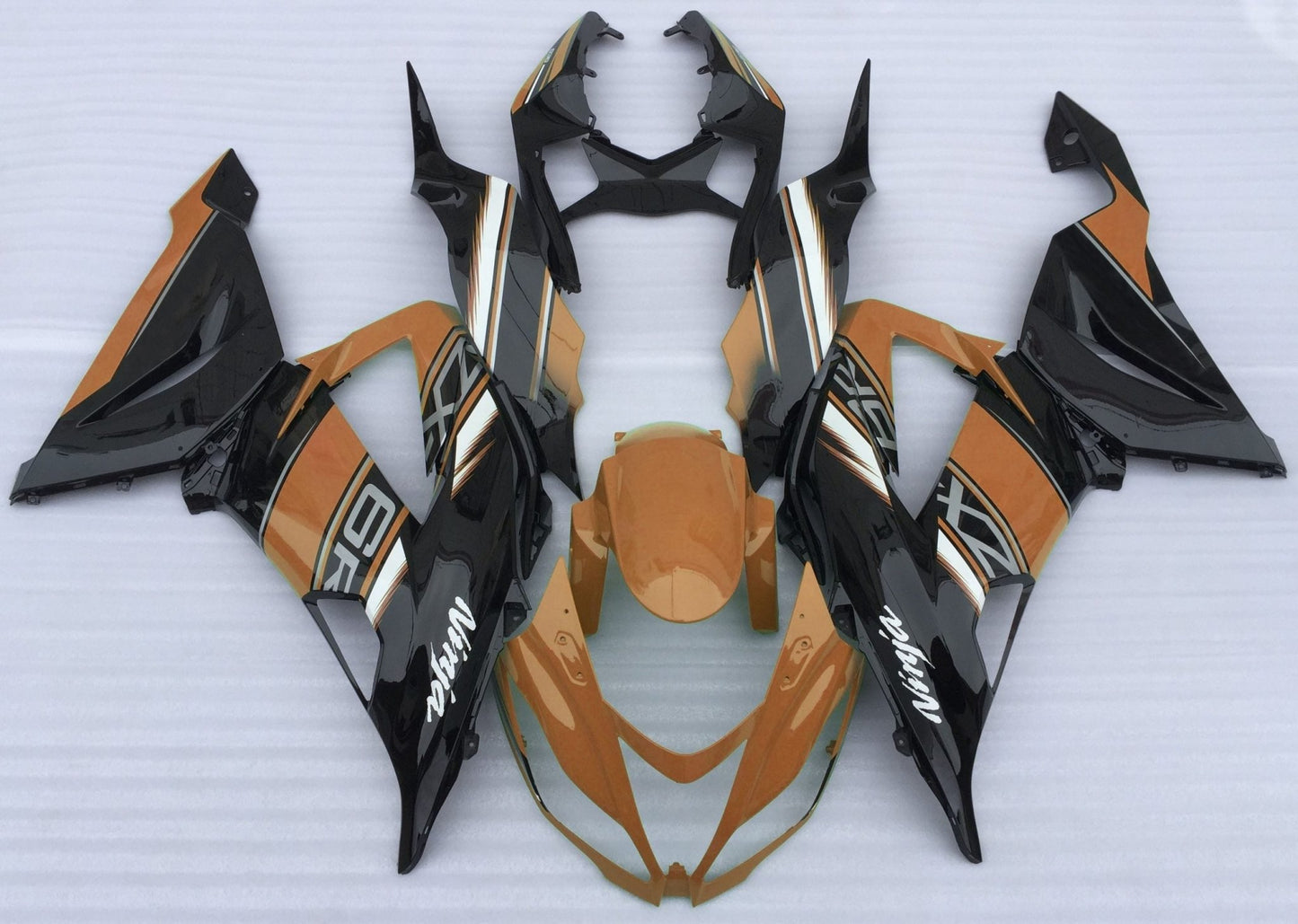 Orange, Black, White and Gray Fairing Kit for a 2013, 2014, 2015, 2016, 2017 & 2018 Kawasaki ZX-6R 636 motorcycle