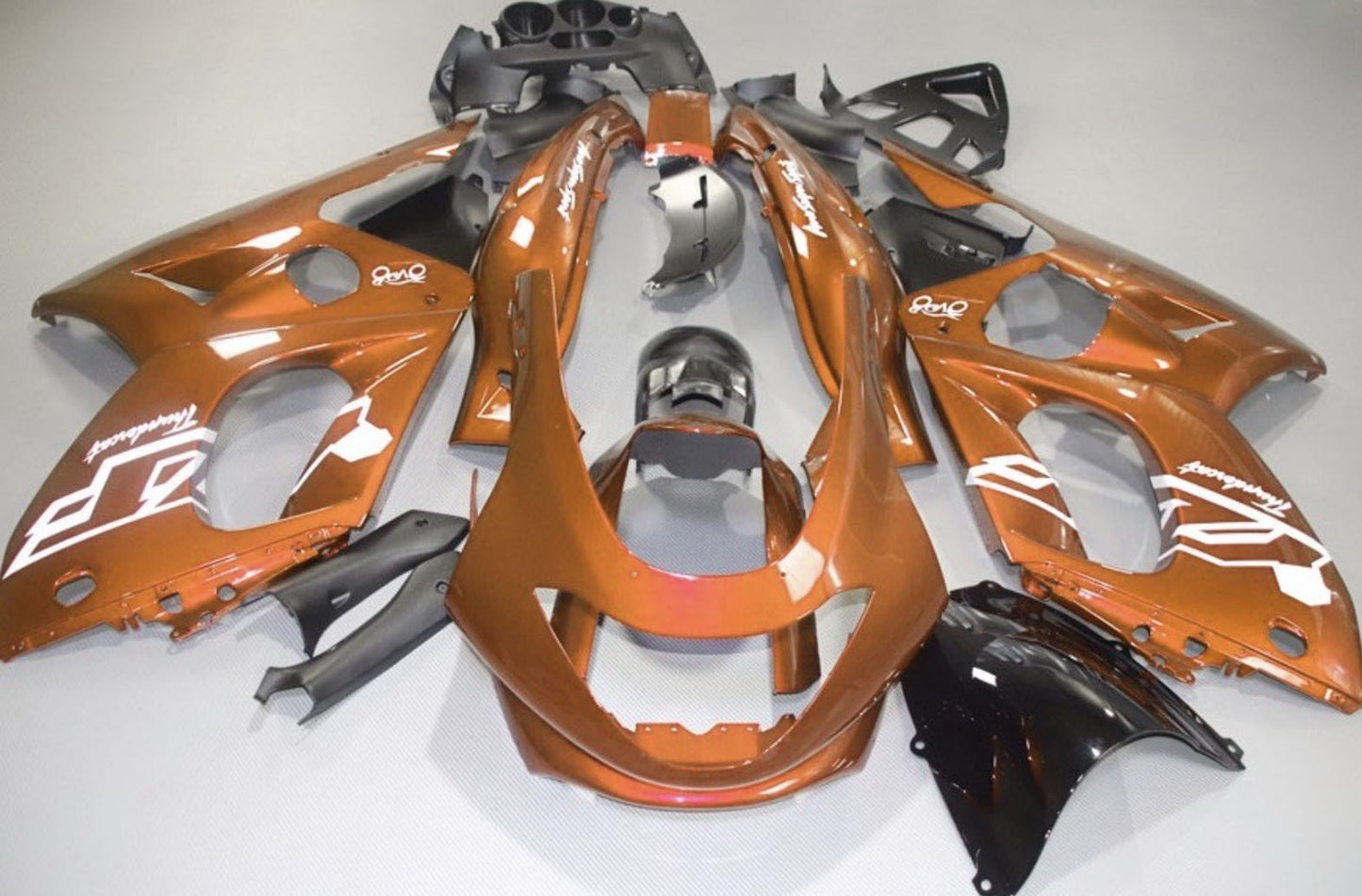 Orange and White Fairing Kit for a 1998, 1999, 2000, 2001, 2002, 2003, 2004, 2005, 2006 & 2007 Yamaha YZF600R motorcycle