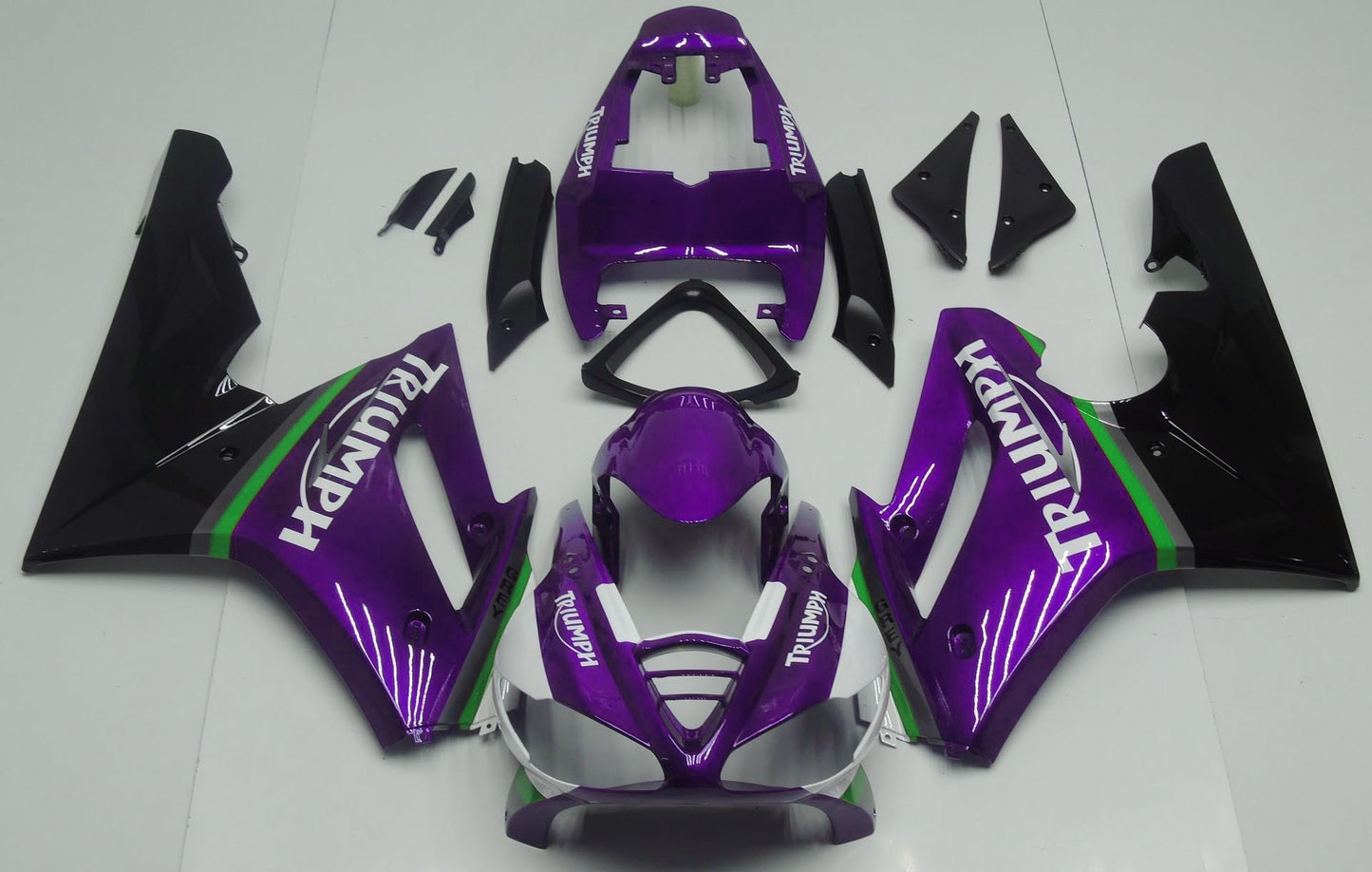 Triumph Daytona 675 (2009-2012) Purple, Black, White, Green & Gray Fairings