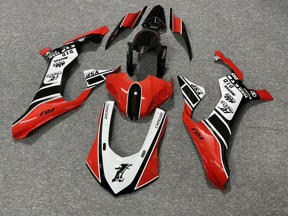 Red, White and Black Fairing Kit for a 2015, 2016, 2017, 2018 & 2019 Yamaha YZF-R1 motorcycle