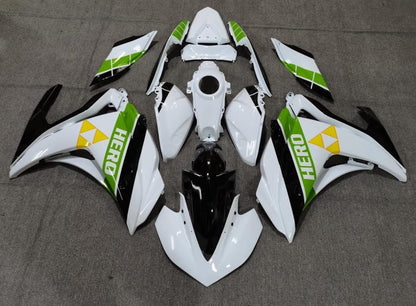 Yamaha YZF-R3 (2015-2018) White, Green, Black & Yellow Hero Fairings