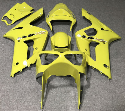 Yellow, Gold and Black Fairing Kit for a 2003 & 2004 Kawasaki ZX-6R 636 motorcycle