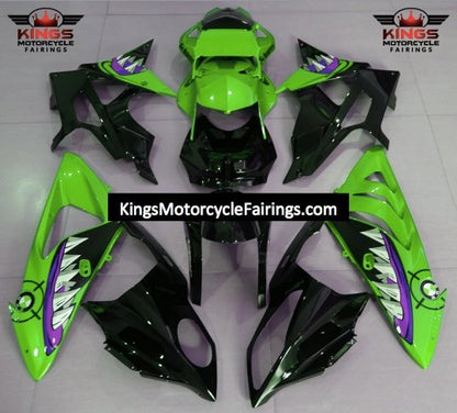 BMW S1000RR (2009-2014) Green, Black & Purple Shark Fairings