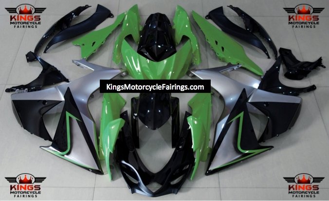 Suzuki GSXR1000 (2009-2016) Green, Silver & Black Fairings