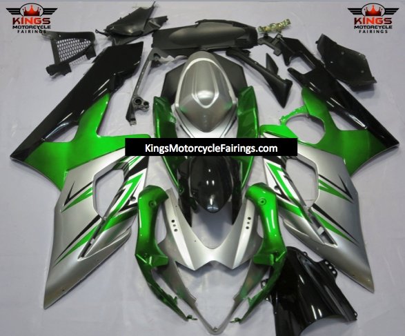 Suzuki GSXR1000 (2005-2006) Green, Silver & Black Fairings