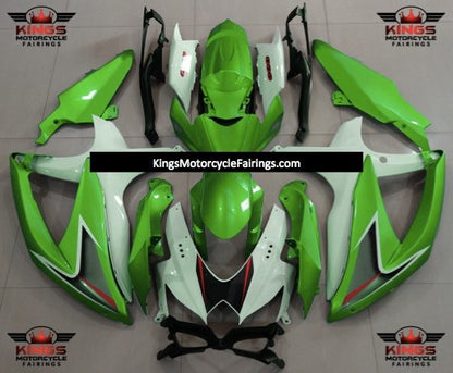Suzuki GSXR750 (2008-2010) Green & White Fairings