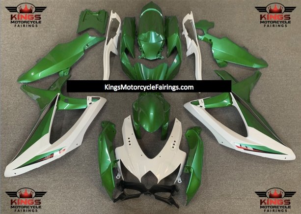 Suzuki GSXR750 (2008-2010) Green & White Fairings