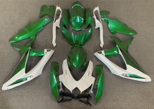 Green and White Fairing Kit for a 2008, 2009 & 2010 Suzuki GSX-R750 motorcycle