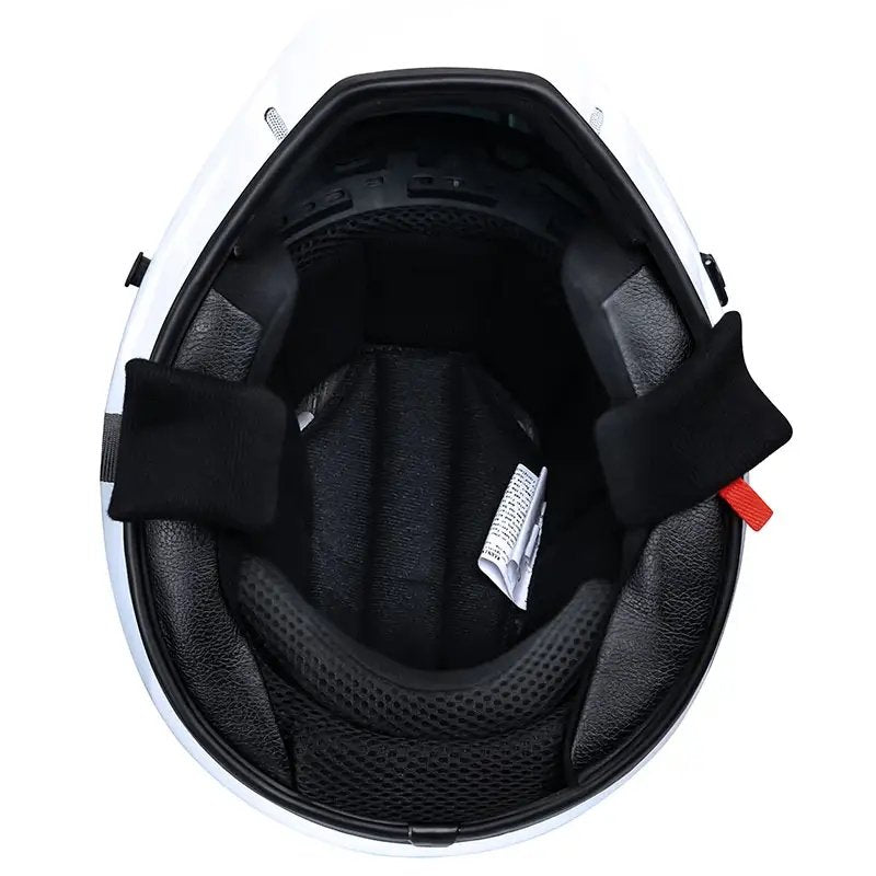 White Single Gill HNJ Motorcycle Helmet - KingsMotorcycleFairings.com