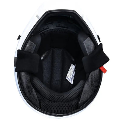 White Single Gill HNJ Motorcycle Helmet - KingsMotorcycleFairings.com