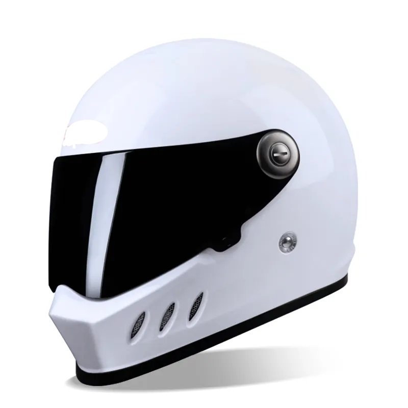 White Triple Gill HNJ Motorcycle Helmet - KingsMotorcycleFairings.com