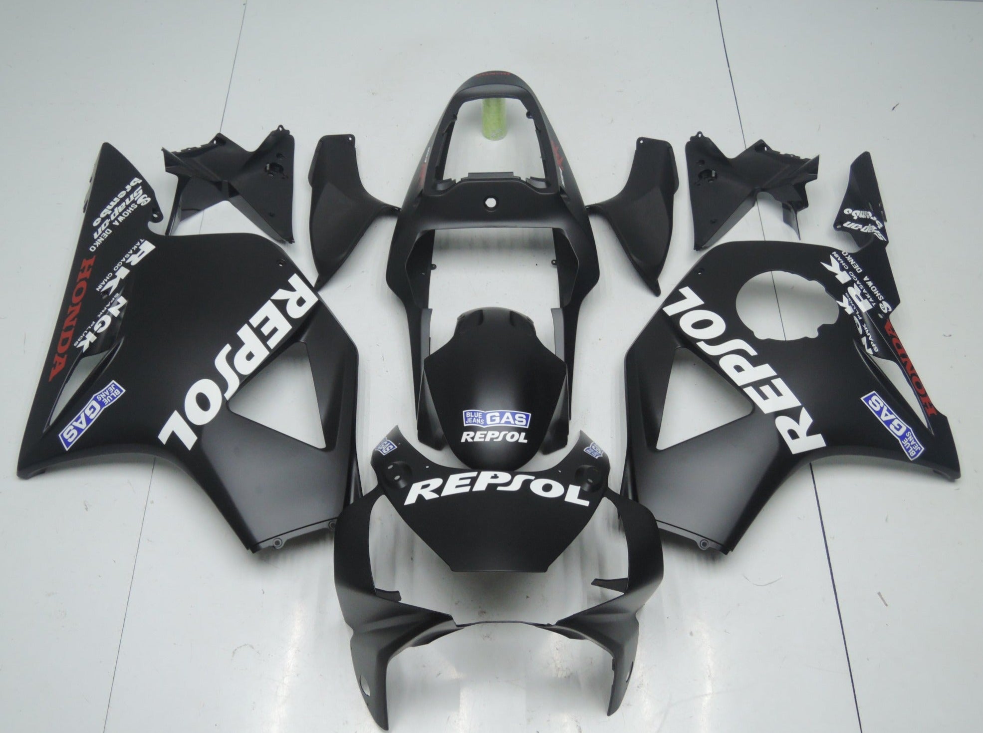 HONDA CBR900RR 954 (2002-2003) Matte Black & White Repsol Fairings at KingsMotorcycleFairings.com