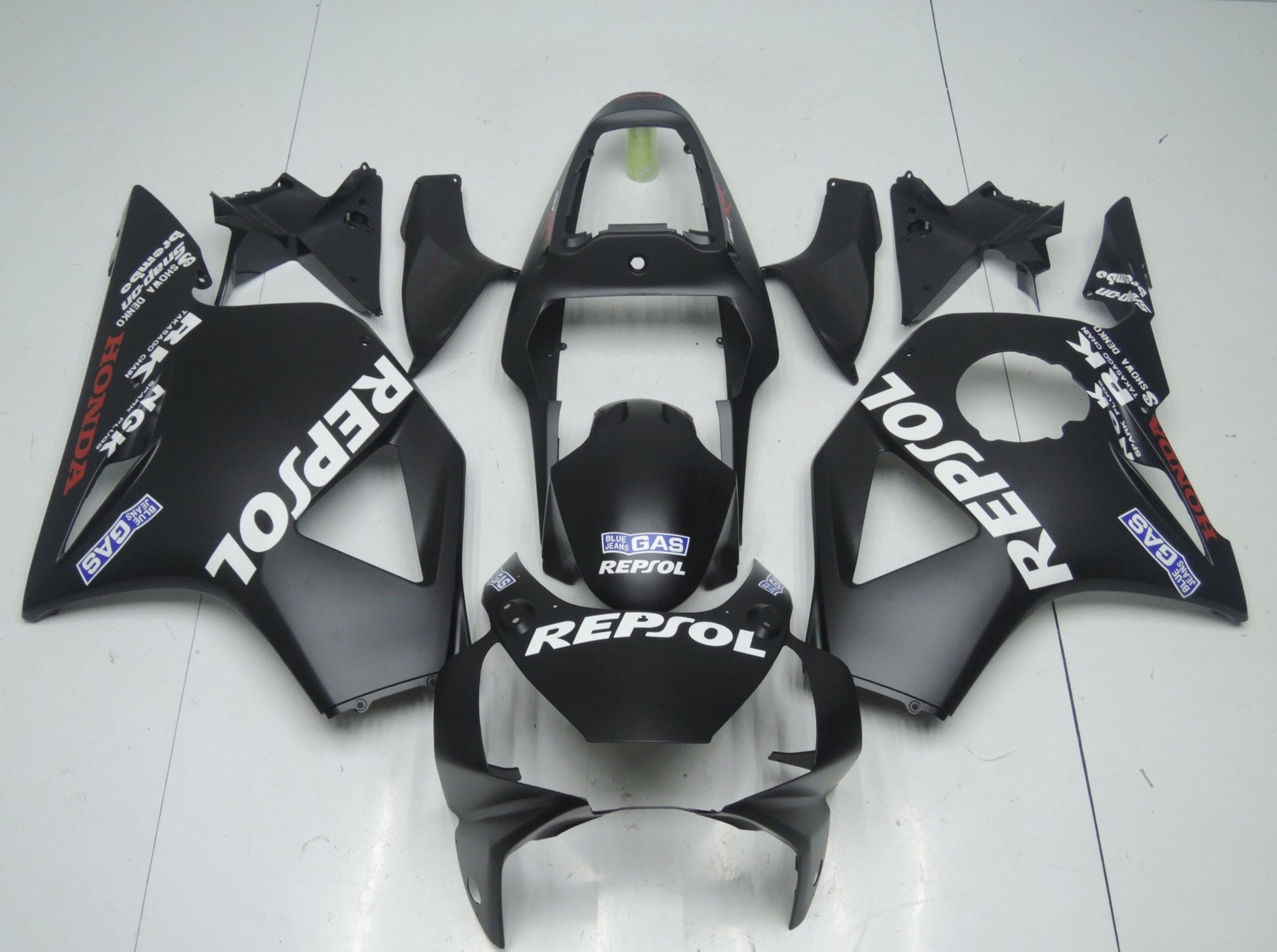 HONDA CBR900RR 954 (2002-2003) Matte Black & White Repsol Fairings at KingsMotorcycleFairings.com