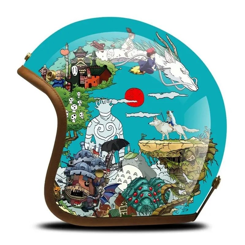 Hand Painted Anime Retro Motorcycle Helmet is brought to you by KingsMotorcycleFairings.com
