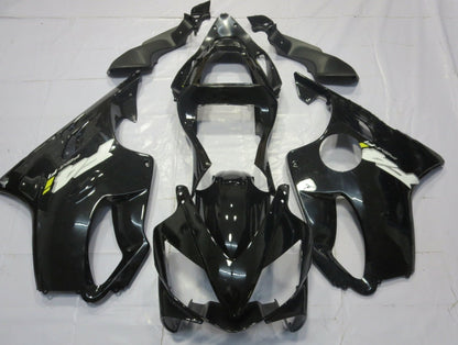 Black, White, Silver and Yellow Fairing Kit for a 2001, 2002, 2003 Honda CBR600F4i motorcycle