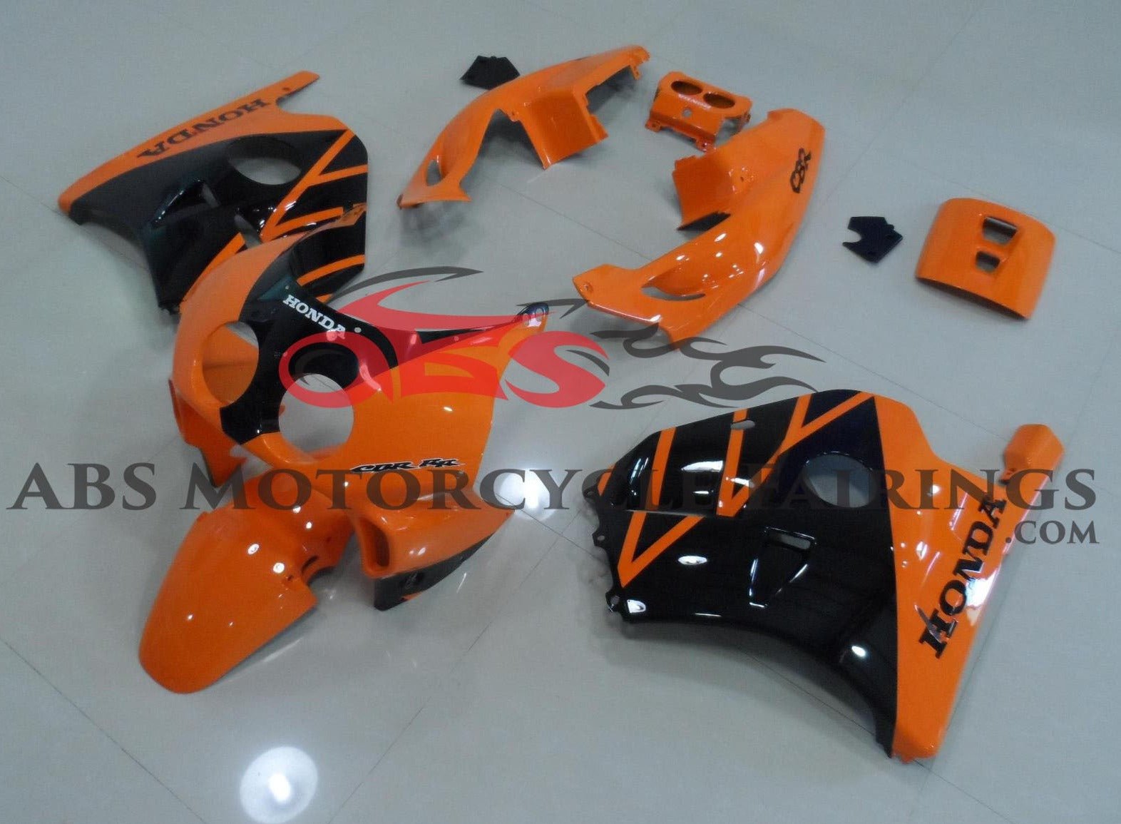 Honda CBR250 MC22 Fairings (1990-1998) Orange, Black at KingsMotorcycleFairings.com
