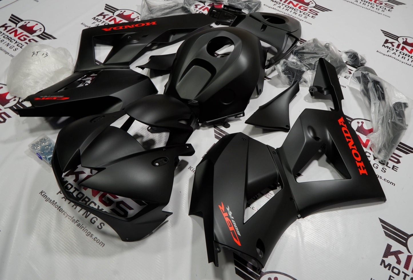 Honda CBR600RR Fairing Pieces (2013-2023) Matte Black, Red at KingsMotorcycleFairings.com
